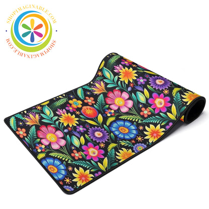 Happy Floral Large Gaming Mouse Pad