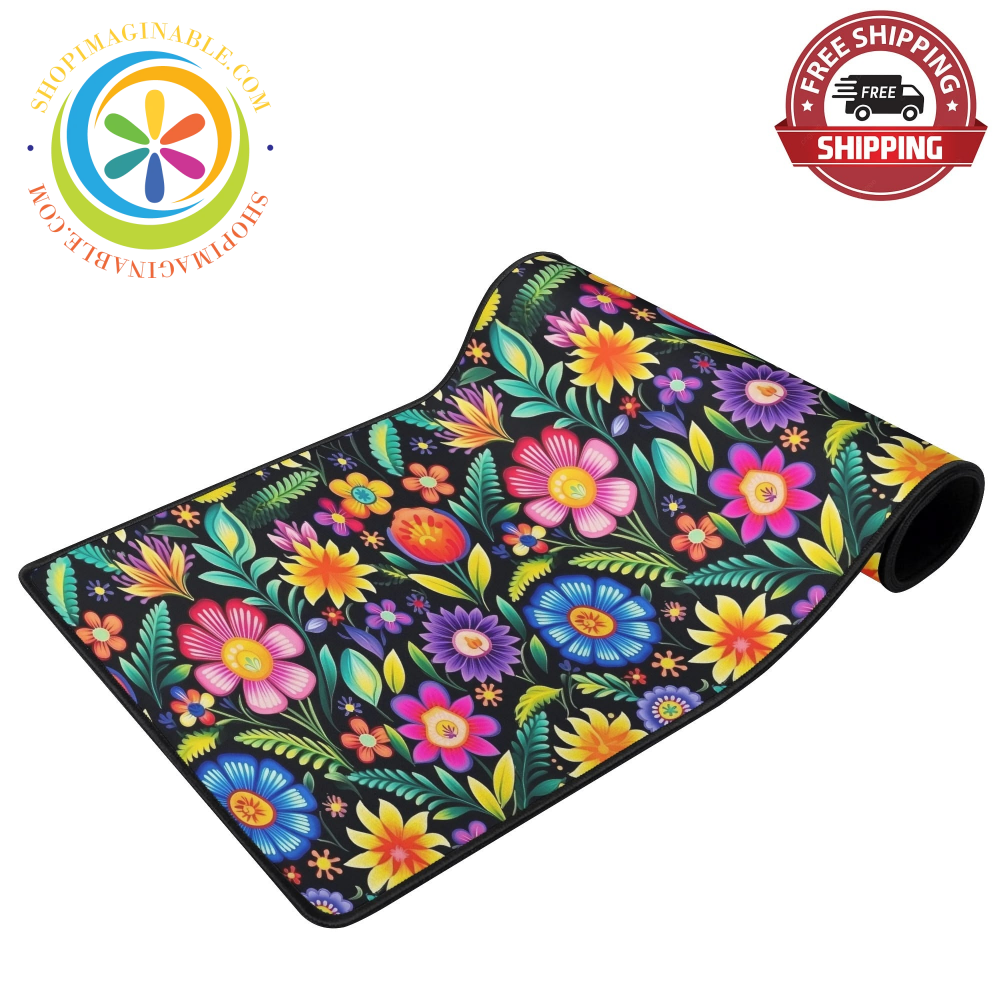 Happy Floral Large Gaming Mouse Pad