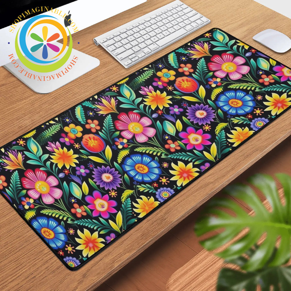 Happy Floral Large Gaming Mouse Pad