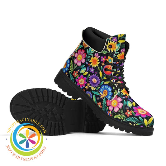 Happy Floral Womens Boots Boots