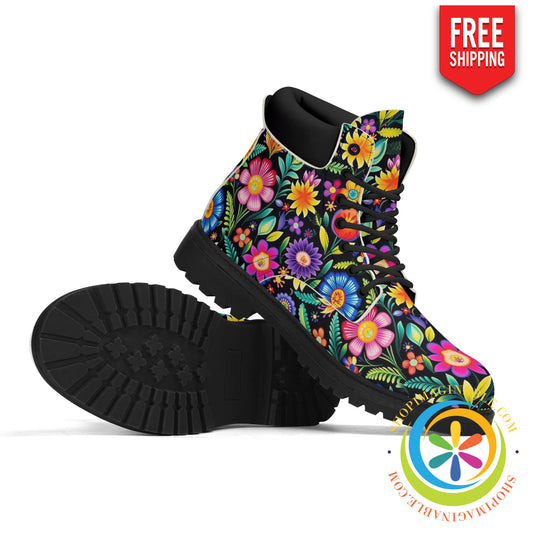 Happy Floral Womens Boots Boots