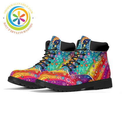 Happy Flower Rainbow Ladies Boots