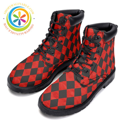 Harlequin Diamond - Leather Martin Boots