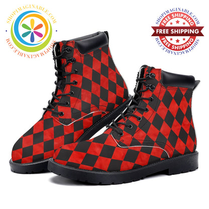 Harlequin Diamond - Leather Martin Boots white / 36