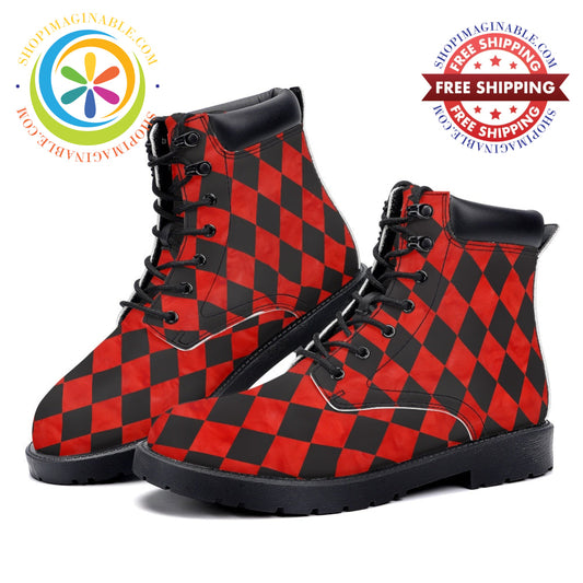 Harlequin Diamond - Leather Martin Boots white / 36