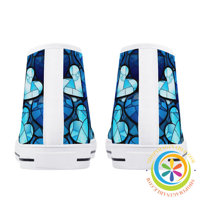 Heart Of Glass Ladies High Top Canvas Shoes