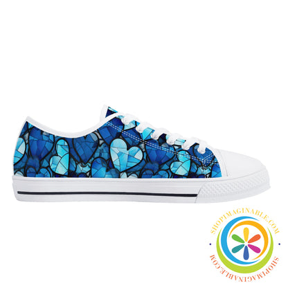 Heart Of Glass Ladies Low Top Canvas Shoes