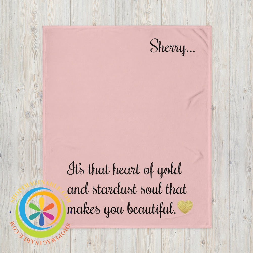 Heart Of Gold Personalized Throw Blanket