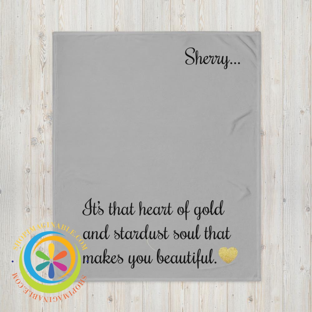 Heart Of Gold Personalized Throw Blanket-ShopImaginable.com