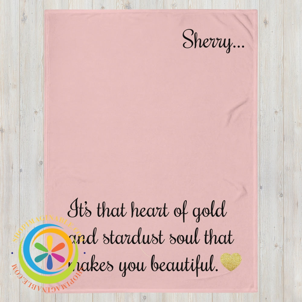 Heart Of Gold Personalized Throw Blanket 60×80