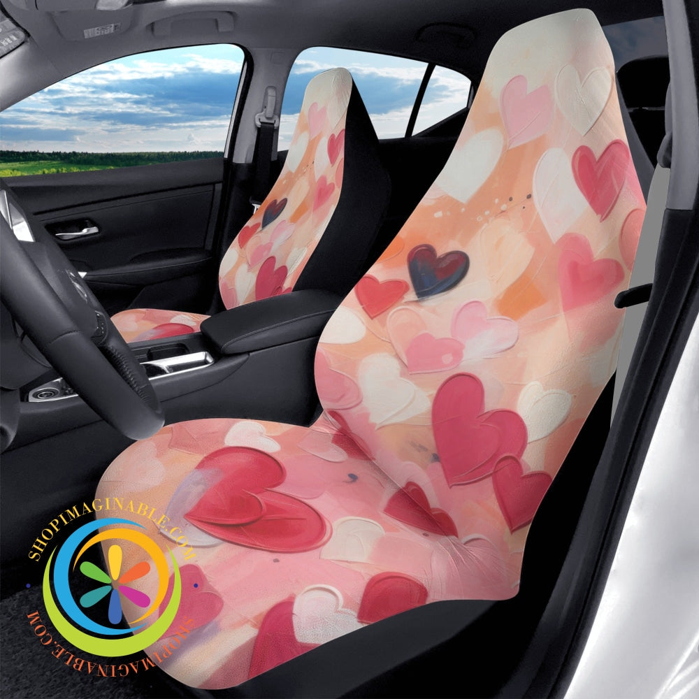 Hearts Galore Cloth Car Seat Covers