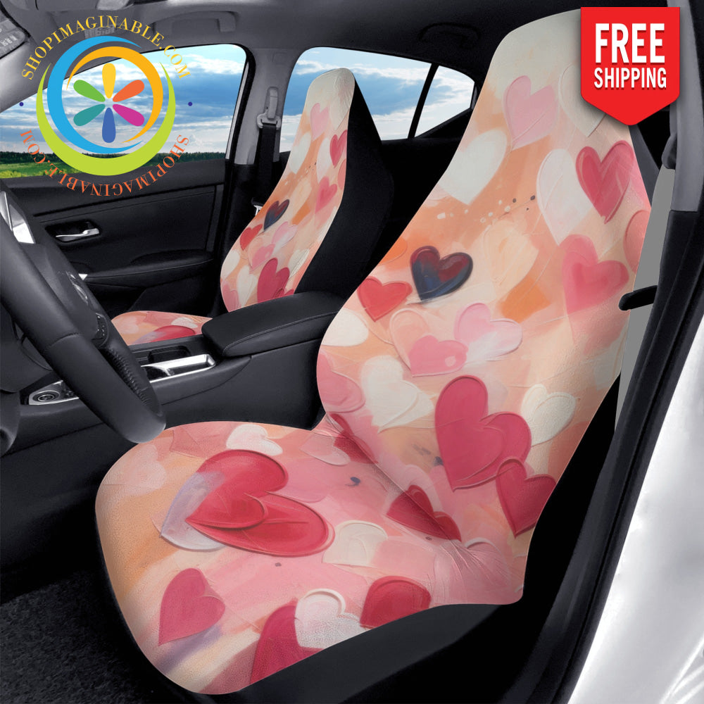 Hearts Galore Cloth Car Seat Covers