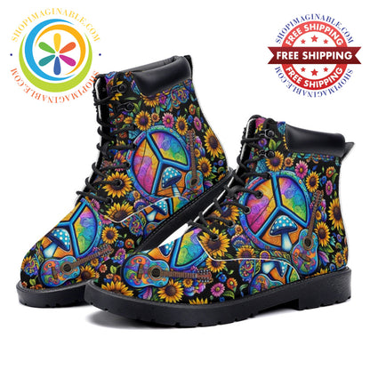 Hippie Soul - Leather Martin Boots white / 36