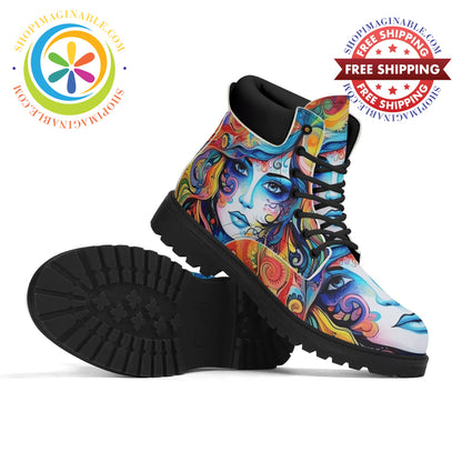 Hippy Psychedelic Womens Boots Us5 (Eu35)