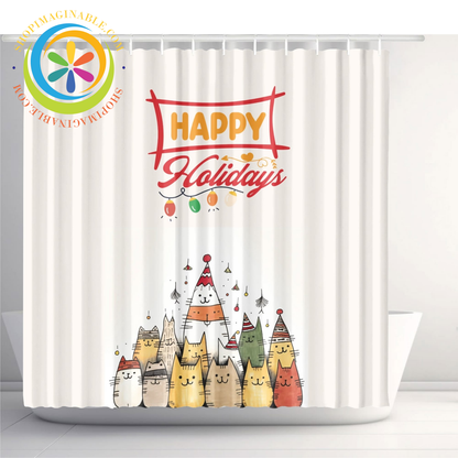 Holiday Cat-Mas Shower Curtain