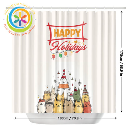 Holiday Cat-Mas Shower Curtain