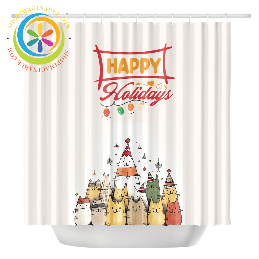 Holiday Cat-Mas Shower Curtain