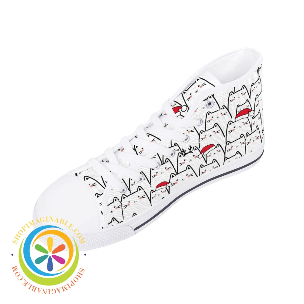 Holiday Cats Ladies High Top Canvas Shoes