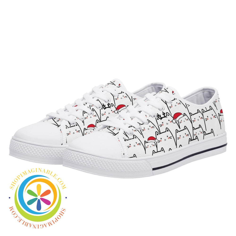 Holiday Cats Ladies Low Top Canvas Shoes Us12 (Eu44)
