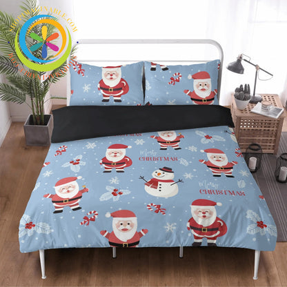 Holiday Santa 3 Pc Bedding Set