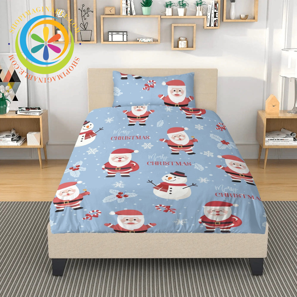 Holiday Santa 3 Pc Bedding Set