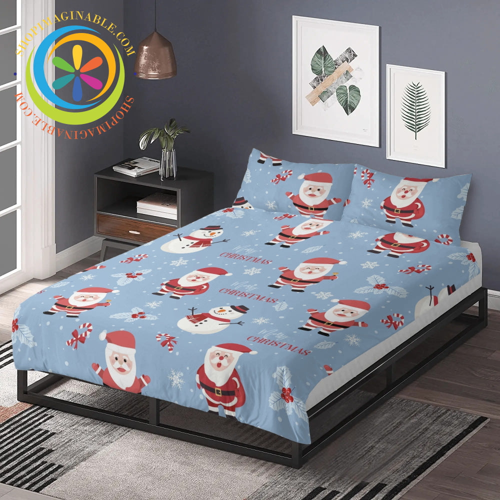 Holiday Santa 3 Pc Bedding Set