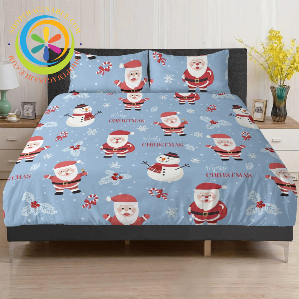 Holiday Santa 3 Pc Bedding Set