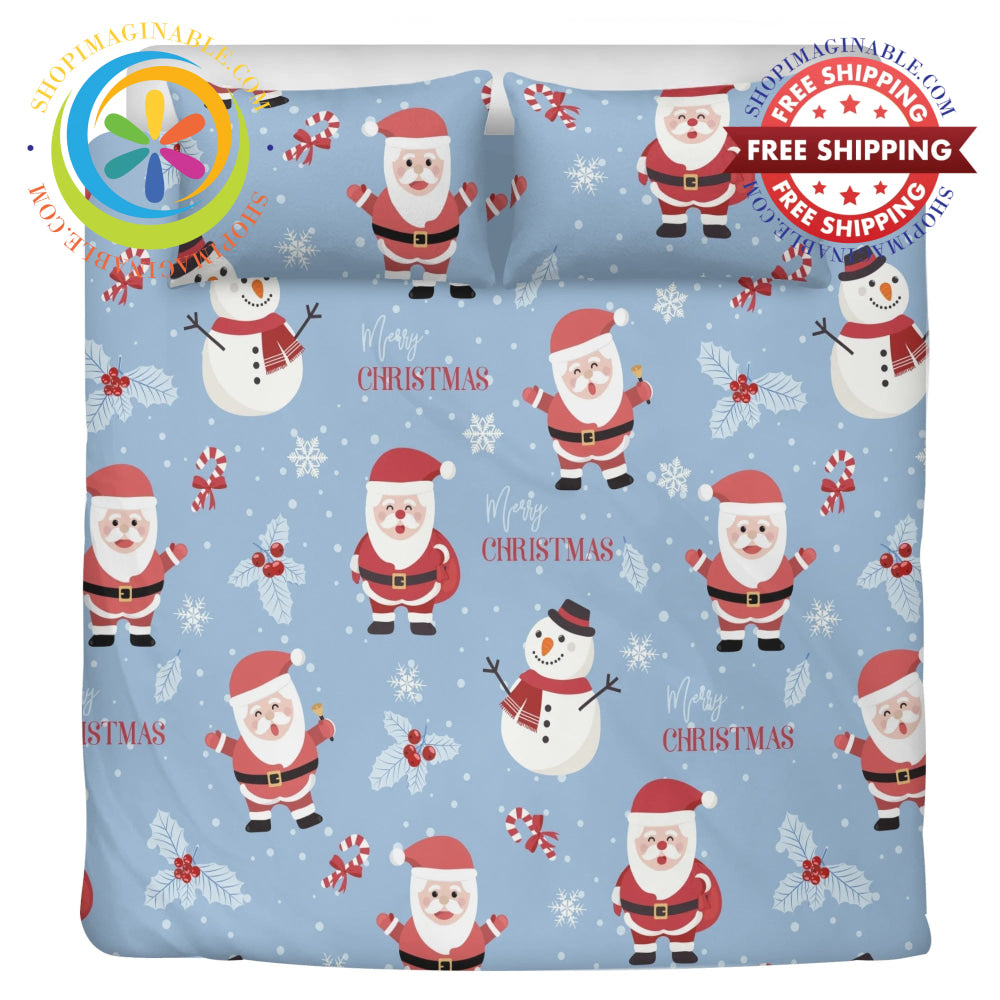 Holiday Santa 3 Pc Bedding Set Us Twin