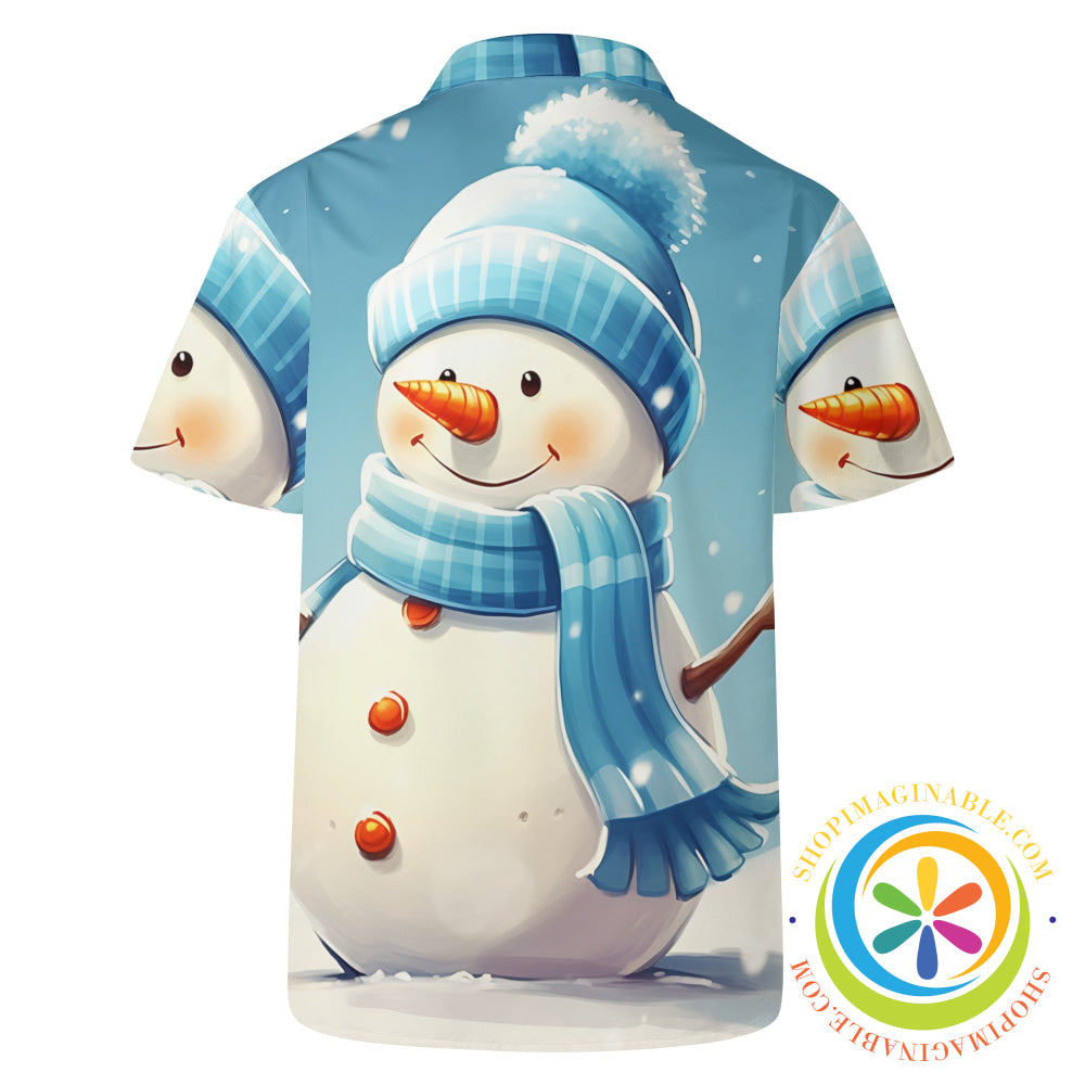 Holiday Snowman Hawaiian Casual Shirt