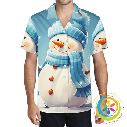 Holiday Snowman Hawaiian Casual Shirt