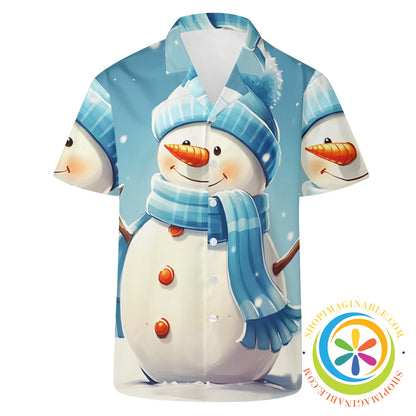 Holiday Snowman Hawaiian Casual Shirt