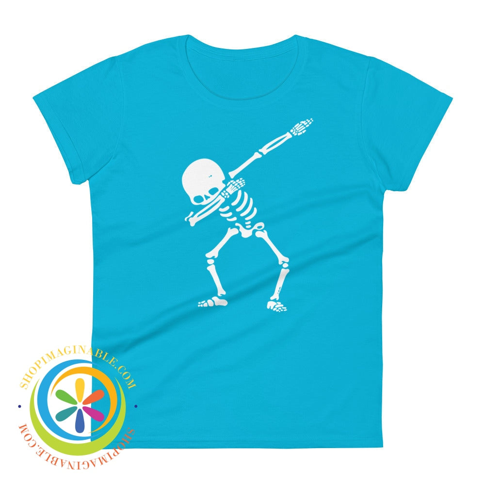 Incredible Dabbing Skeleton Ladies T-Shirt Caribbean Blue / S T-Shirt