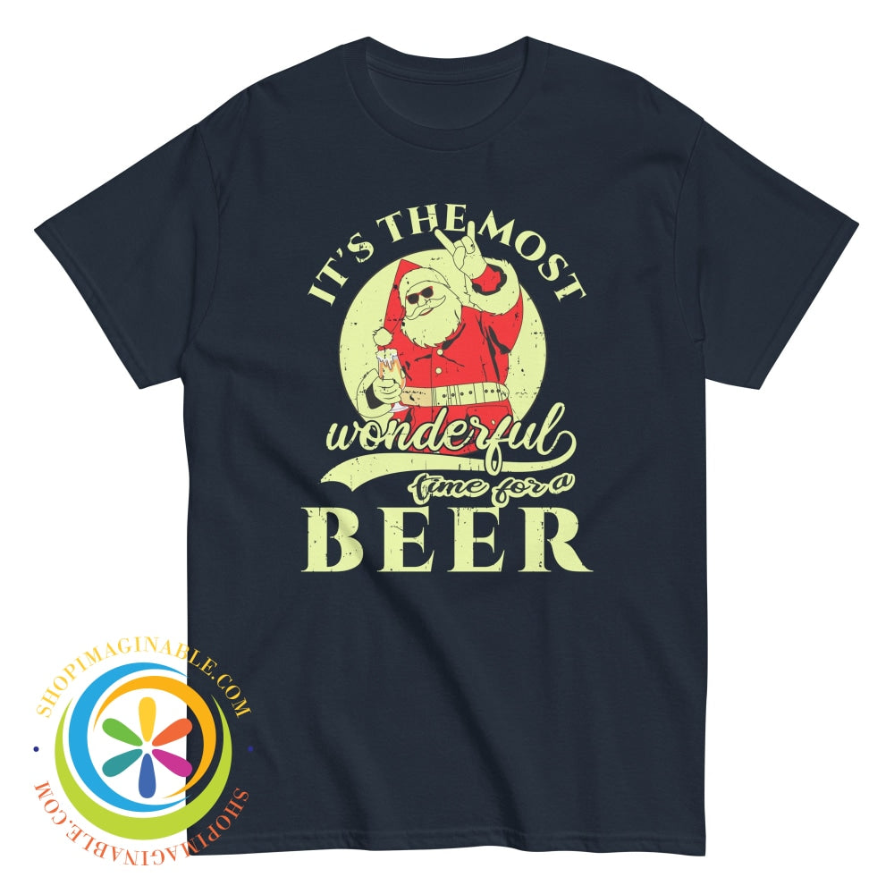 Its The Most Wonderful Time For Beer Unisex T- Shirt Navy / S T-Shirt