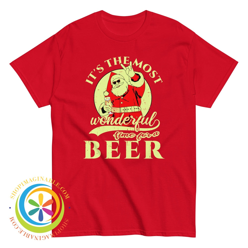 Its The Most Wonderful Time For Beer Unisex T- Shirt Red / S T-Shirt