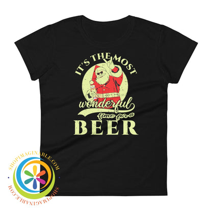 Its The Most Wonderful Time For Christmas Beer Ladies T-Shirt Black / S T-Shirt