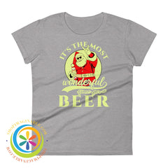 Its The Most Wonderful Time For Christmas Beer Ladies T-Shirt Heather Grey / S T-Shirt