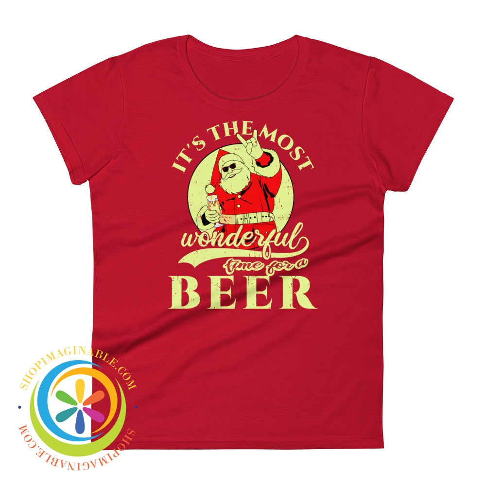 Its The Most Wonderful Time For Christmas Beer Ladies T-Shirt True Red / S T-Shirt