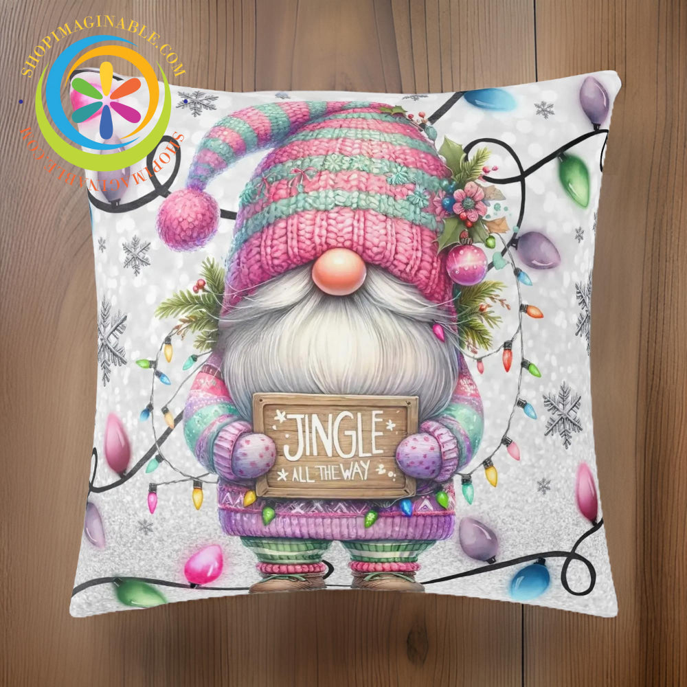 Jingle All The Way Gnome Holiday Pillow Cover