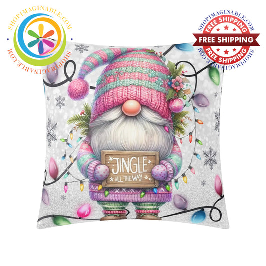 Jingle All The Way Gnome Holiday Pillow Cover