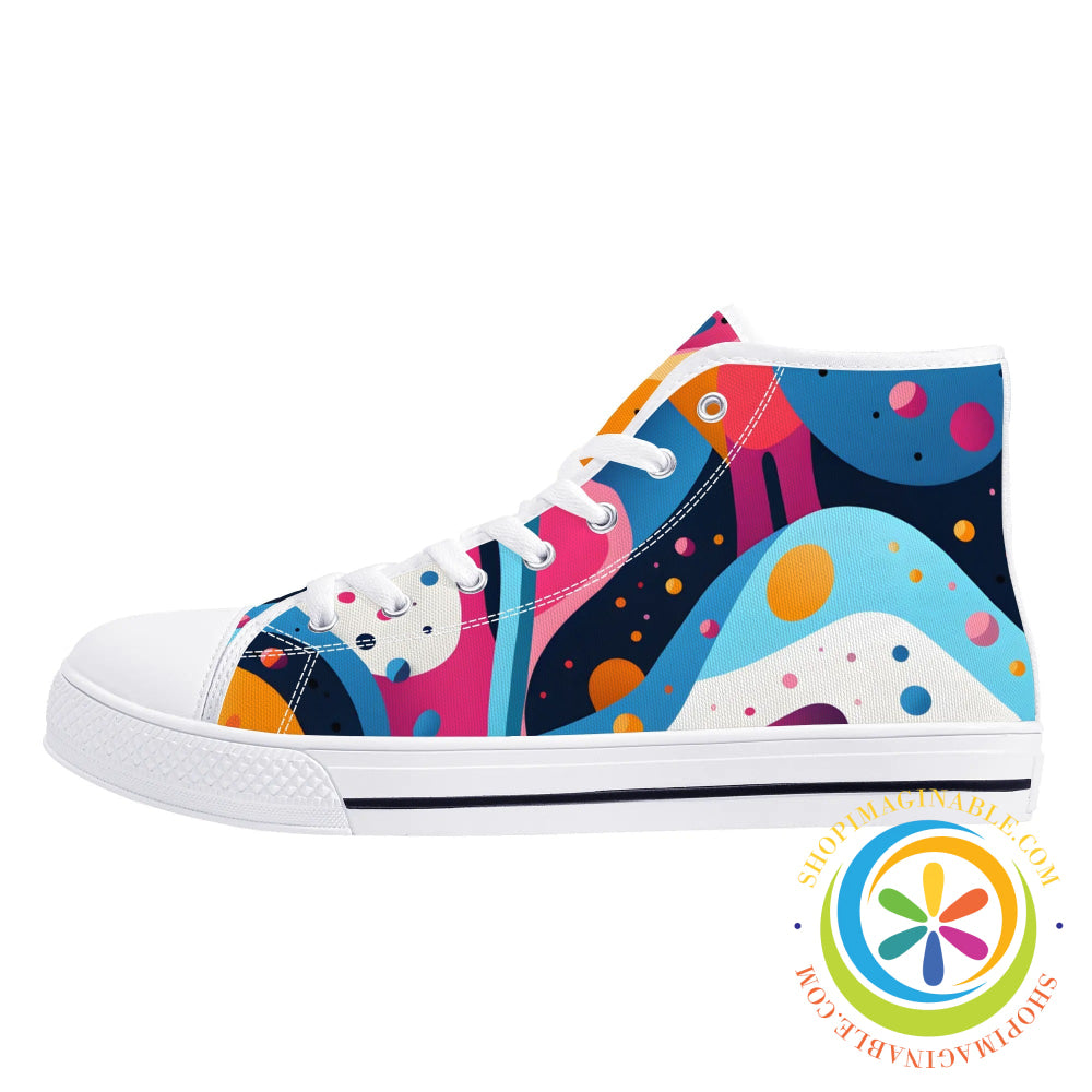 Joy Abstract Ladies High Top Canvas Shoes