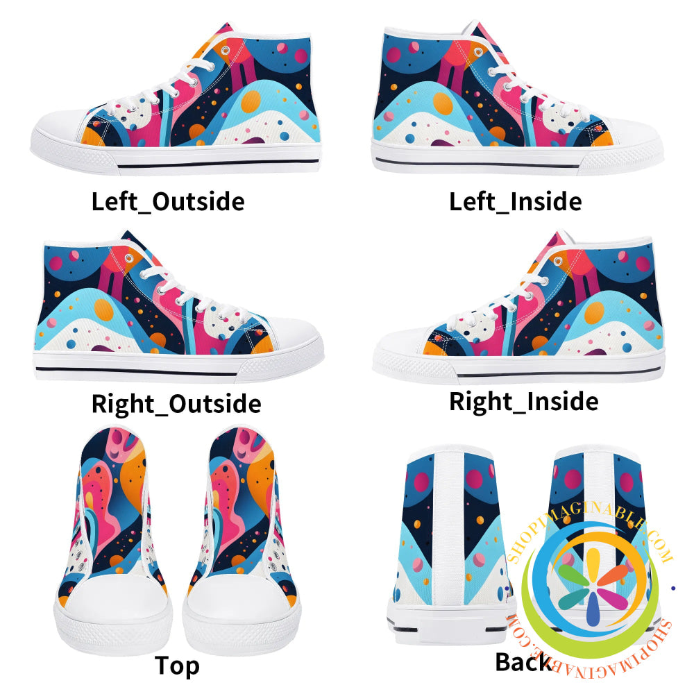 Joy Abstract Ladies High Top Canvas Shoes