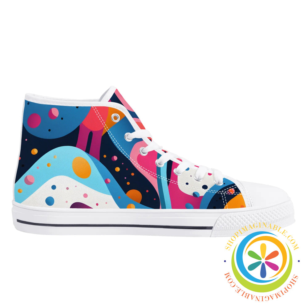 Joy Abstract Ladies High Top Canvas Shoes