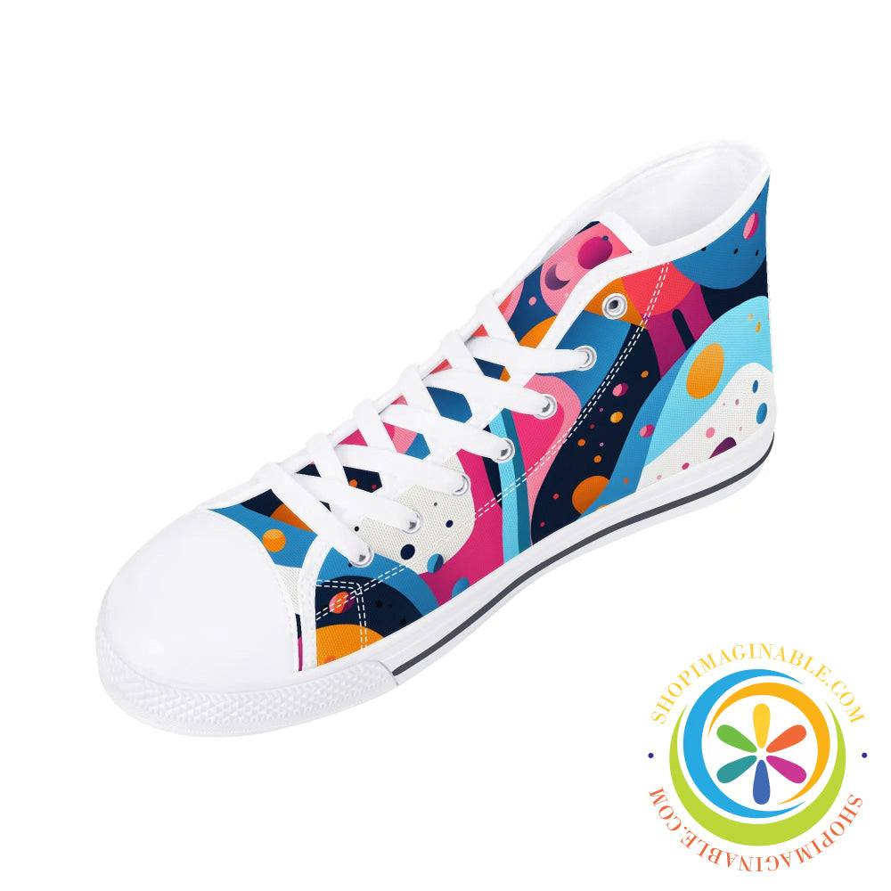 Joy Abstract Ladies High Top Canvas Shoes