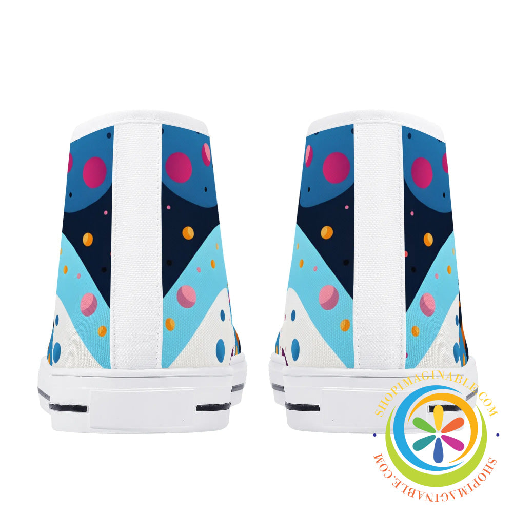 Joy Abstract Ladies High Top Canvas Shoes