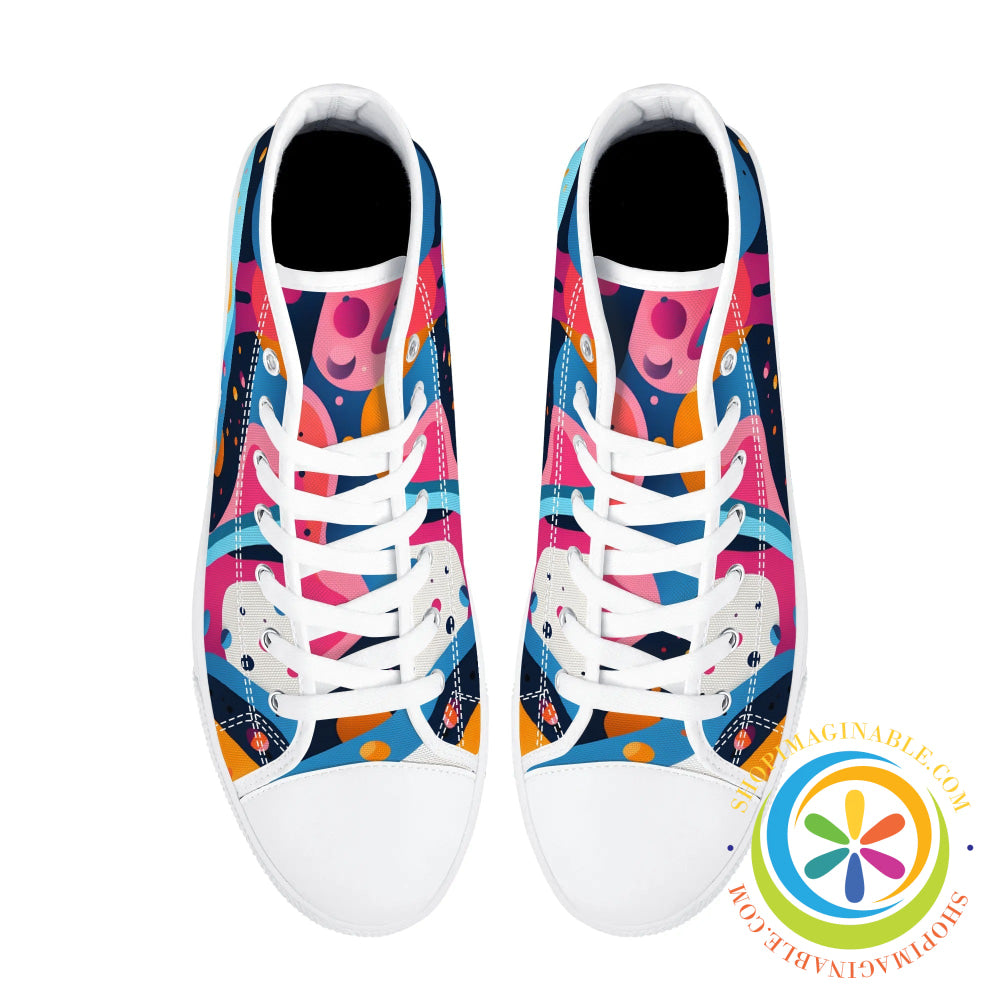 Joy Abstract Ladies High Top Canvas Shoes