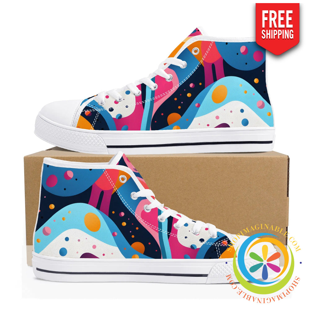 Joy Abstract Ladies High Top Canvas Shoes