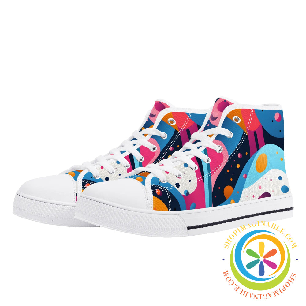 Joy Abstract Ladies High Top Canvas Shoes Us12 (Eu44)