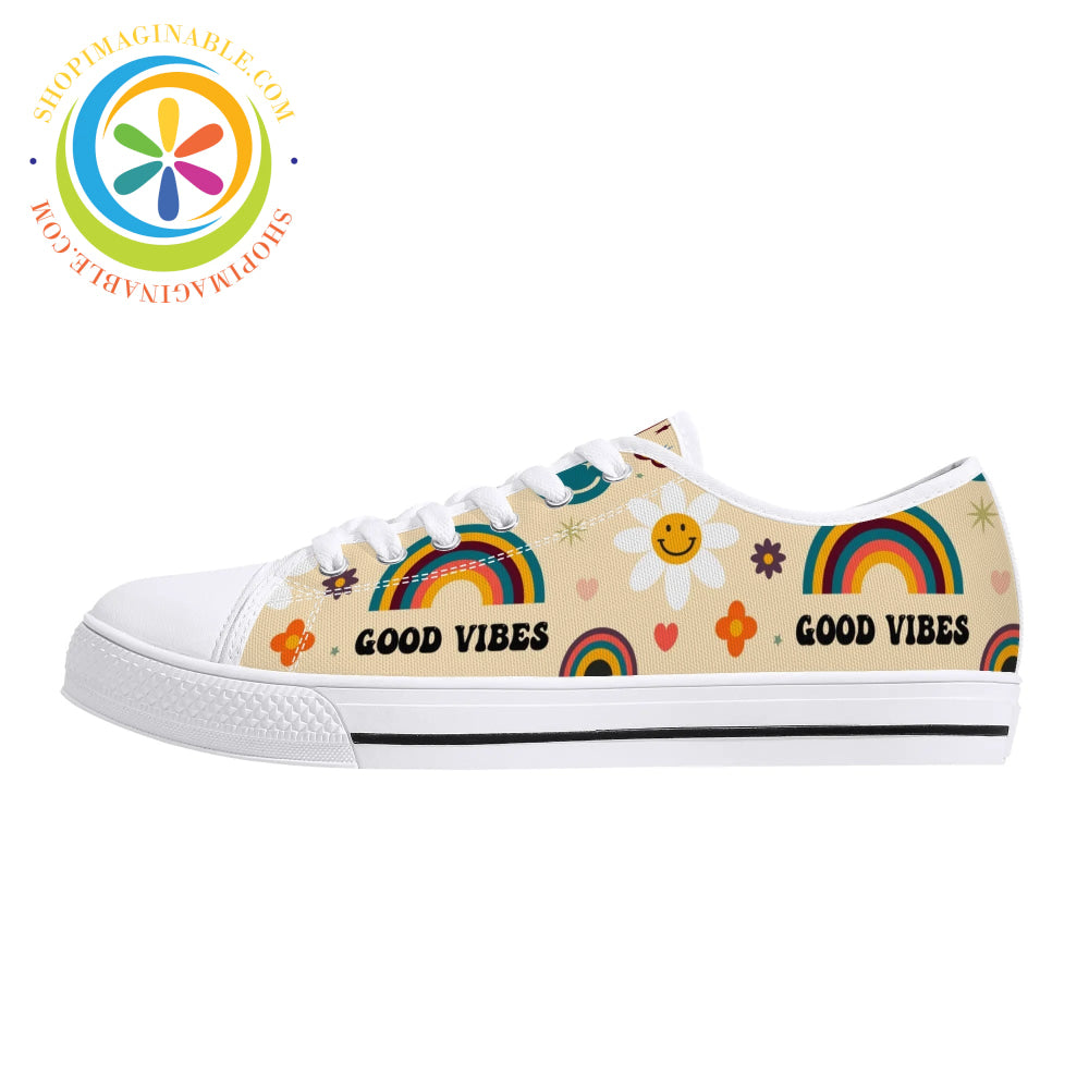 Just Good Vibes Ladies Low Top Canvas Shoes