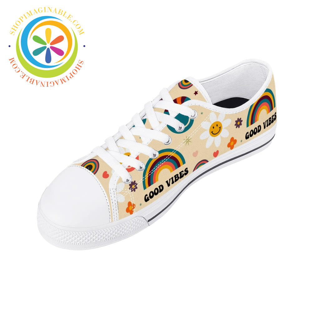 Just Good Vibes Ladies Low Top Canvas Shoes