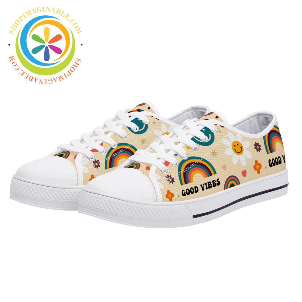 Just Good Vibes Ladies Low Top Canvas Shoes